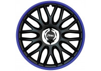 4-Piece J-Tec Wheel Cap Set Order R 14-inch black / blue + chrome ring