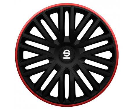 4-piece Sparco hubcap set Bergamo 16-inch black / red