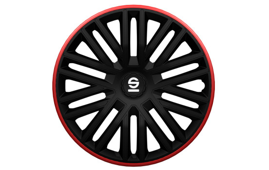4-piece Sparco hubcap set Bergamo 16-inch black / red