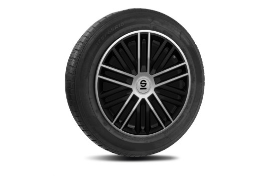 4-piece Sparco Hubcap set Bergamo 16-inch black / silver, Image 2