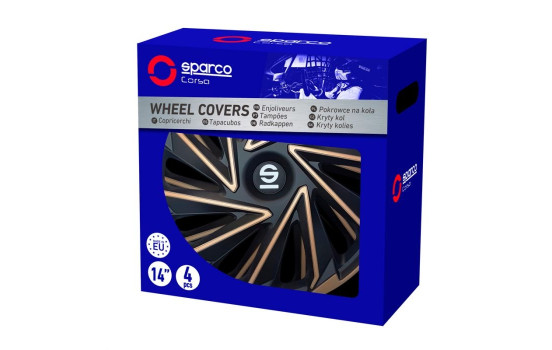 4-piece Sparco hubcap set Varese 15-inch gold / black, Image 3