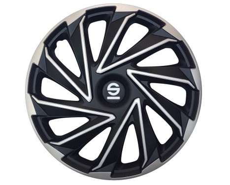 4-piece Sparco Hubcap set Varese 15-inch silver / black