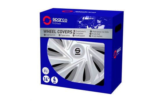 4-piece Sparco Hubcap set Varese 15-inch silver, Image 3