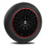 4-Piece Sparco Hubcaps Bergamo 14-inch black / red, Thumbnail 2