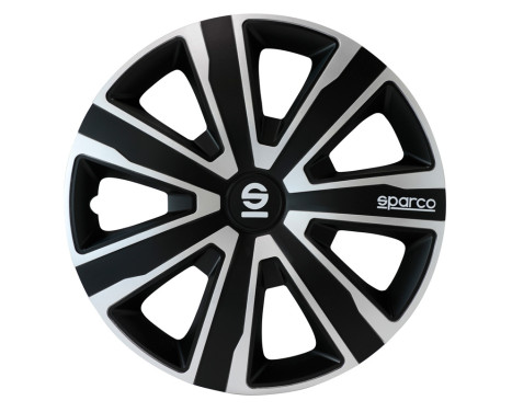 4-Piece Sparco Hubcaps Palermo 14-inch silver/black