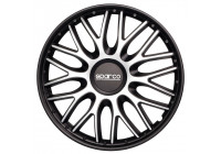 4-Piece Sparco Hubcaps Roma 15-inch silver / black