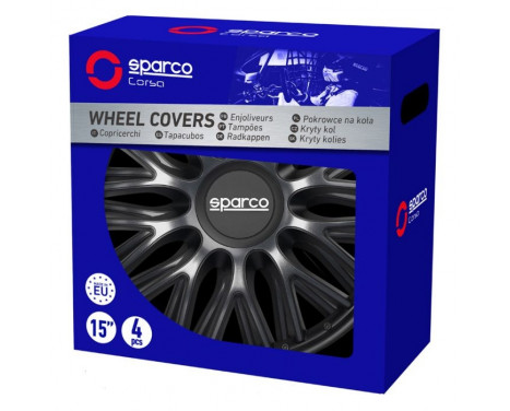 4-Piece Sparco Hubcaps Roma 16-inch gray / black, Image 3