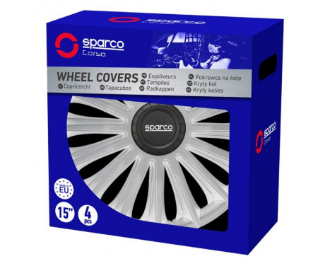 4-Piece Sparco Hubcaps Treviso 14-inch silver, Image 3