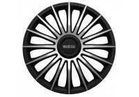 4-Piece Sparco Hubcaps Treviso 15-inch black / silver