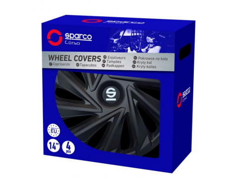 4-piece Sparco Hubcaps Varese 14-inch black, Image 3