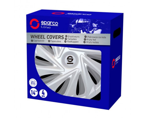 4-piece Sparco Hubcaps Varese 14-inch silver, Image 3