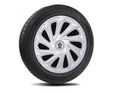 4-piece Sparco Hubcaps Varese 15-inch silver, Image 2