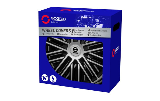 4-piece Sparco Wheel caps set Bergamo 14-inch silver / black, Image 3
