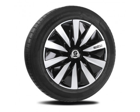 4-Piece Sparco Wheel cover set Lazio 13-inch black / silver, Image 2