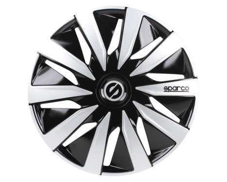 4-Piece Sparco Wheel cover set Lazio 16-inch black / silver