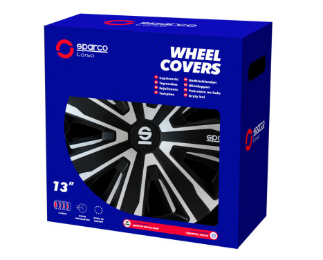 4-Piece Sparco Wheel Cover Set Palermo 14-inch silver/black, Image 5