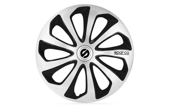 4-piece Sparco wheel cover set Sicilia 15-inch silver / black / carbon