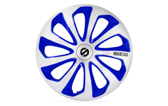 4-Piece Sparco Wheel Cover Set Sicilia 16-inch silver / blue / carbon