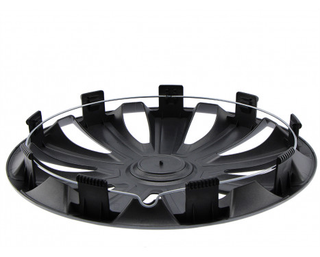 4-Piece Wheel Cover Set Aviator Silver & Black 16'', Image 3