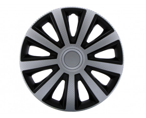 4-Piece Wheel Cover Set Aviator Silver & Black 16''