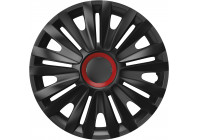 4-Piece Wheel Cover Set Royal Red Ring Black 14 inch