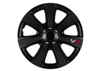 4-Piece Wheel Miter Set VR 15-inch black / carbon-look / logo