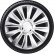 4-Wheel Hubcaps Avalone Pro 13-inch silver + chrome ring, Thumbnail 2