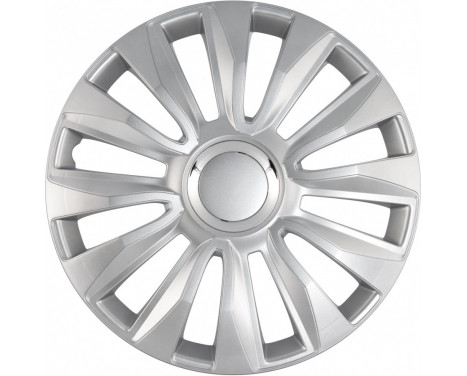 4-Wheel Hubcaps Avalone Pro 15-inch silver + chrome ring