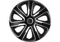 4-Wheel Hubcaps Livorno 13-inch silver / black carbon-look