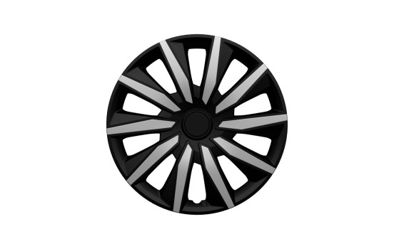 AutoStyle 4-Piece Wheel Cover Set Decent 16-inch silver/black
