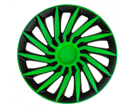 Kendo 13-inch wheel cover set, black/green