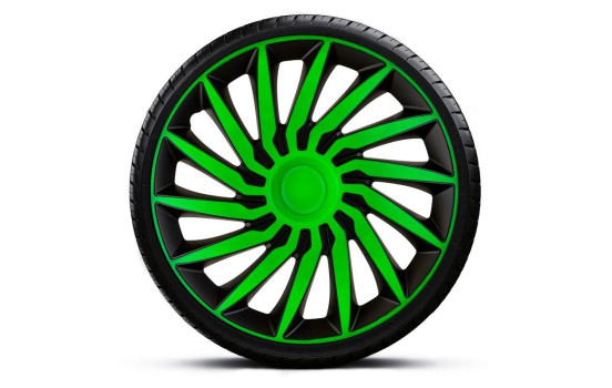 Kendo 13-inch wheel cover set, black/green, Image 2