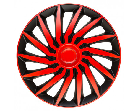 Kendo 15-inch wheel cover set, black/red