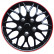 Missouri 15-inch wheel cover set, black/red rim