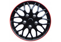 Missouri 16-inch wheel cover set, black/red rim