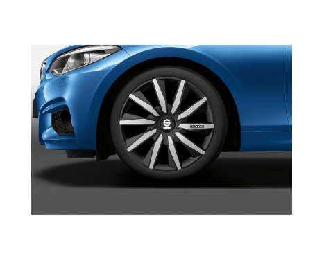 Sparco Milano Wheel Covers - 14-inch - Black/Silver - Set of 4, Image 5