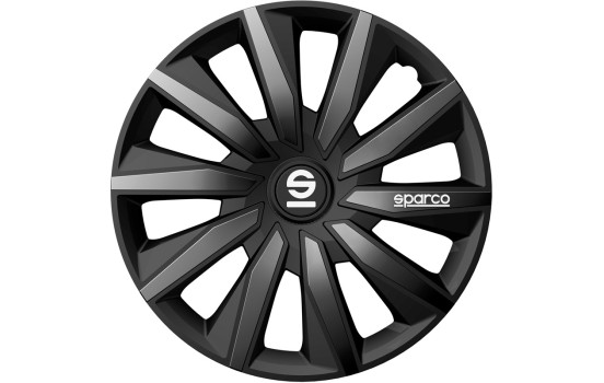 Sparco Milano Wheel Covers - 15-inch - Black/Gray - Set of 4 pieces