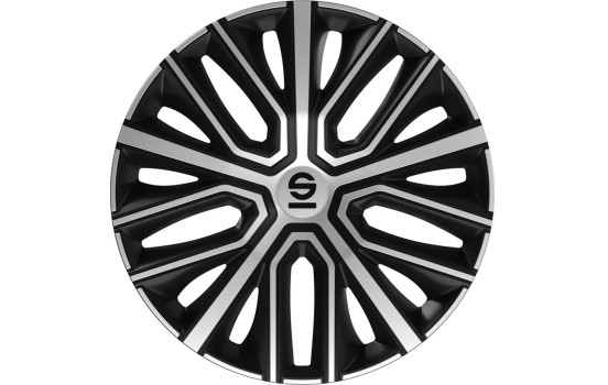 Sparco Modena Wheel Covers - 15-inch - Black/Silver - Set of 4