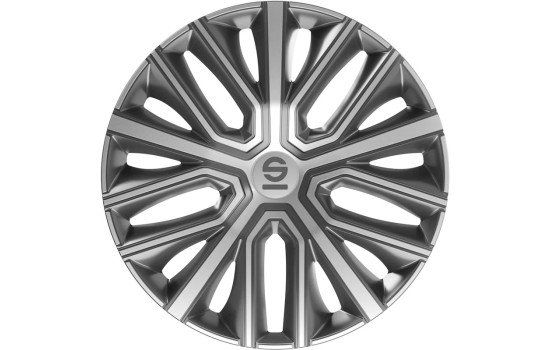 Sparco Modena Wheel Covers - 15-inch - Gray/Silver - Set of 4