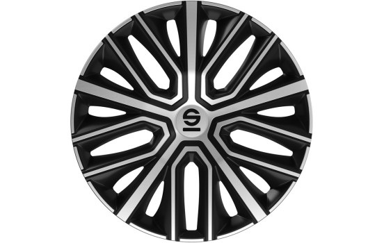 Sparco Modena Wheel Covers - 16-inch - Black/Silver - Set of 4, Image 2