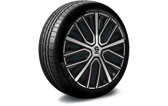 Sparco Modena Wheel Covers - 16-inch - Black/Silver - Set of 4, Image 3