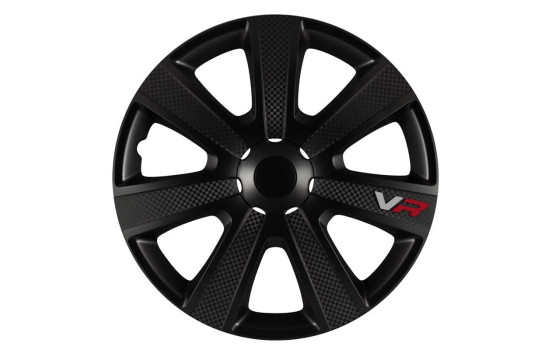 VR 13-inch wheel cover set, black/carbon look/logo