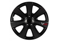 VR 15-inch wheel cover set, black/carbon look/logo
