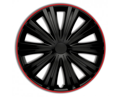 Wheel cover set Giga R 14-inch black/red