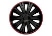 Wheel cover set Giga R 15-inch black/red