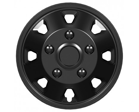 Wheel cover set Utah II 15-inch black (Convex Rims)
