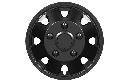 Wheel cover set Utah II 15-inch black (Convex Rims)