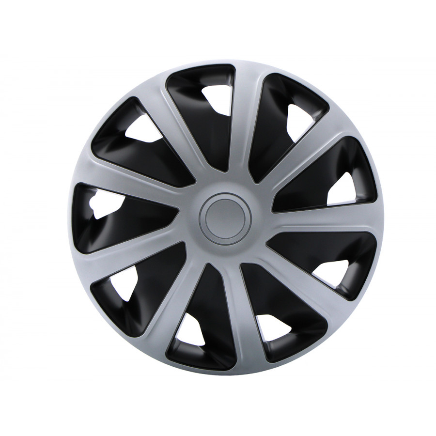 Wheel Trim Hub Caps set of 4Craft Silver / Black (Convex Rims) 15inch