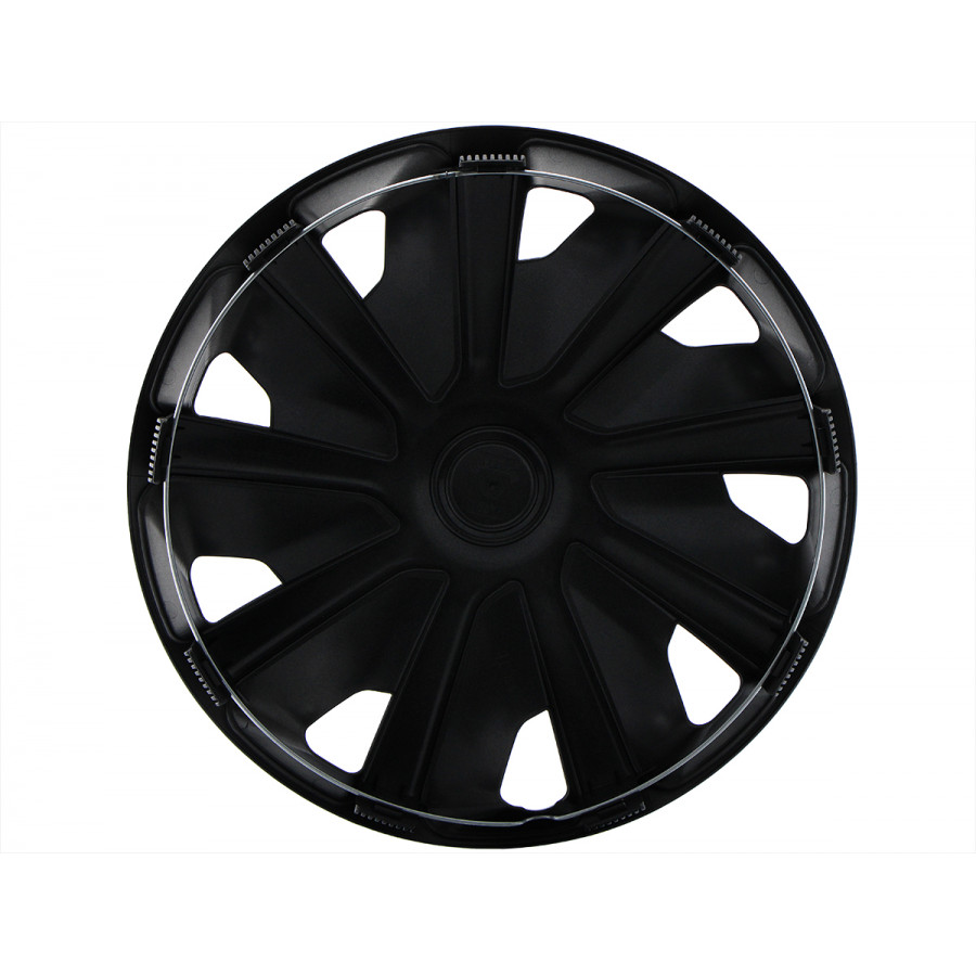 Wheel Trim Hub Caps set of 4Craft Silver / Black (Convex Rims) 15inch