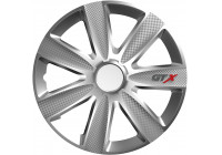 Wheel Trim Hub Caps set of 4GTX Carbon Silver 15 inch